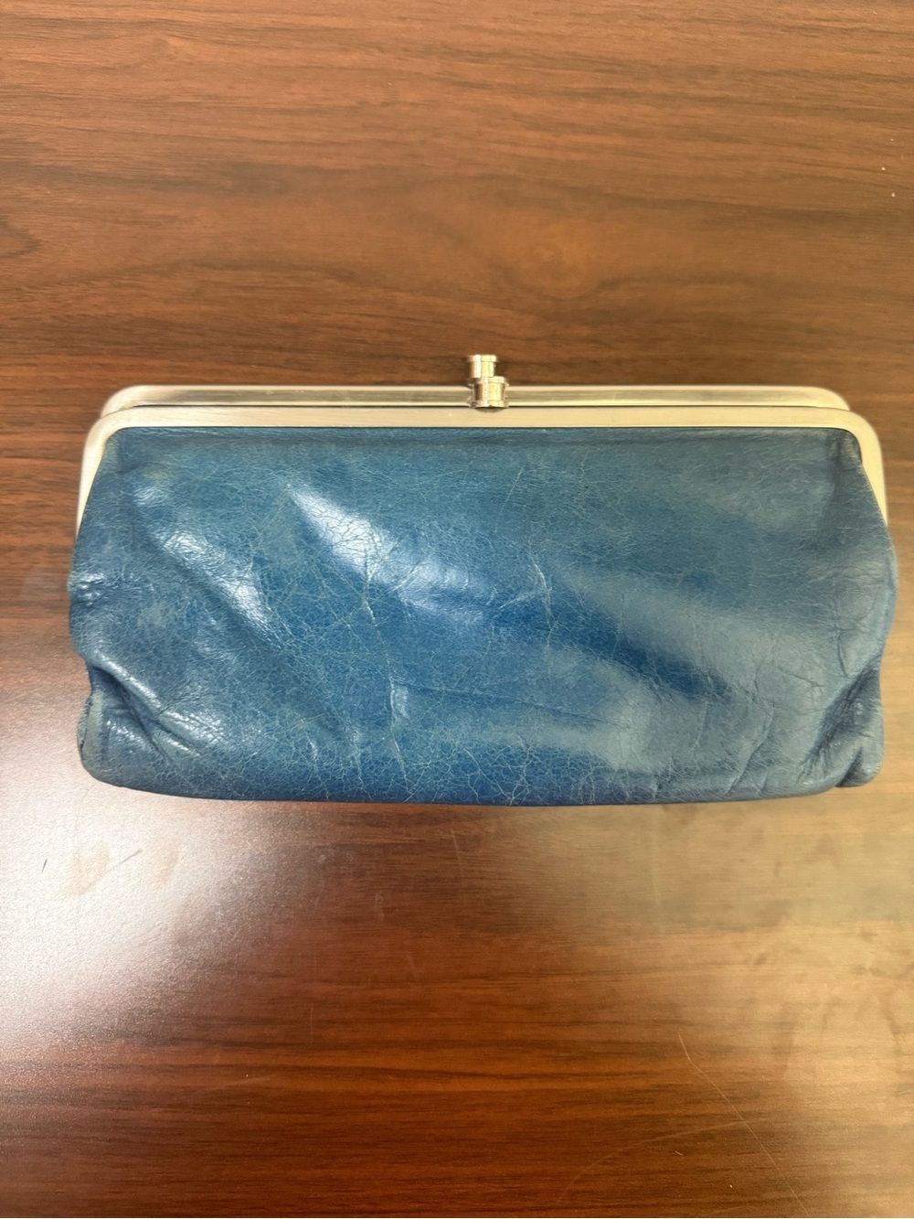 Hobo Lauren Blue Leather Clutch Wallet